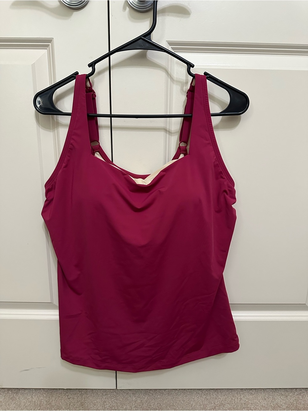 Duluth Trading Co Fuchsia Swim Tank Top with Adjustable Straps
